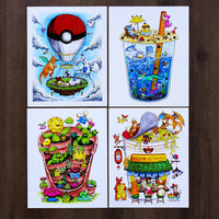 Pokemon Elements (Set of 4 Prints)