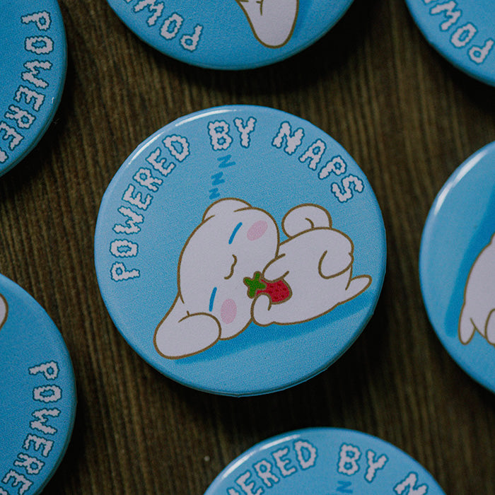 Powered by Naps Cinnamoroll Pinback Button