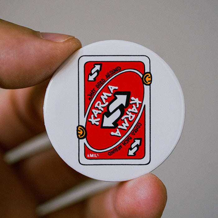 Karma Uno Card Pinback Button