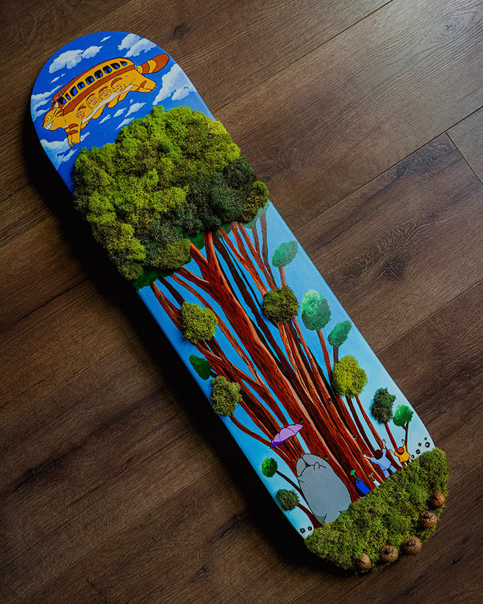 My Neighbor Totoro Custom Mixed Media Skateboard