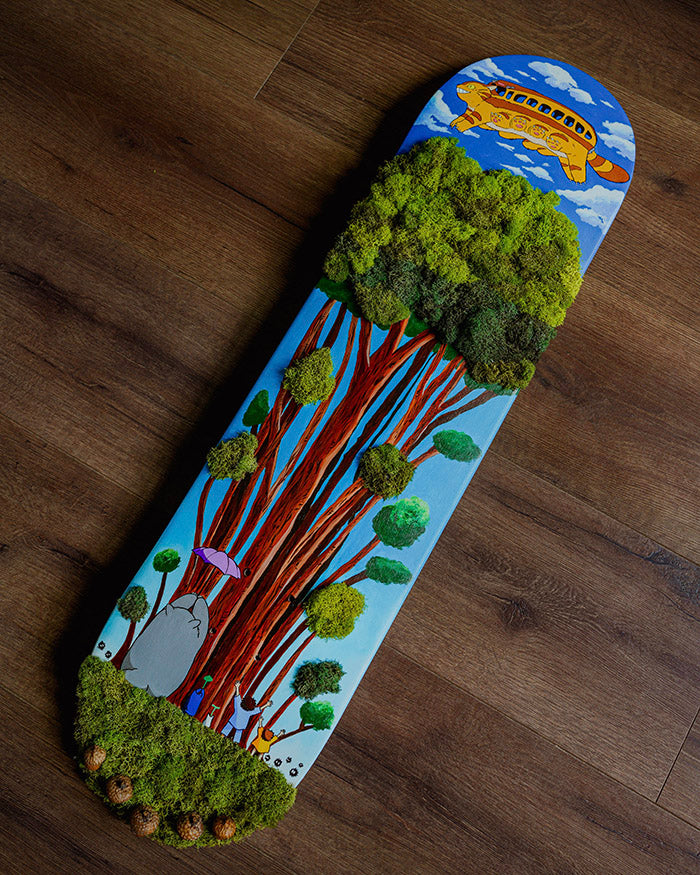 My Neighbor Totoro Custom Mixed Media Skateboard