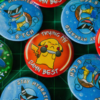 Trying My Best Pin Back Button