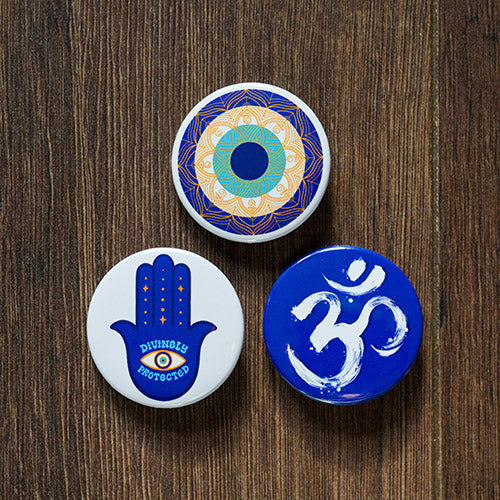 Sacred Trio Pin Back Button Set