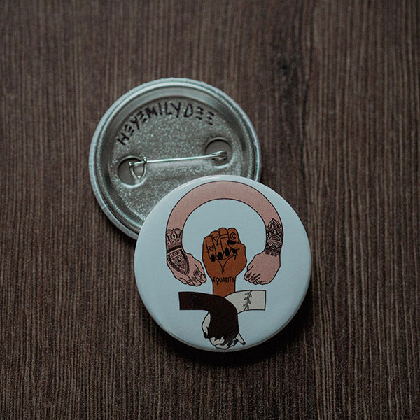 Women's Equality Pin Back Button