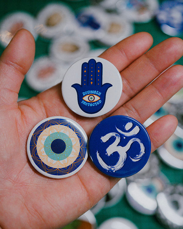 Sacred Trio Pin Back Button Set