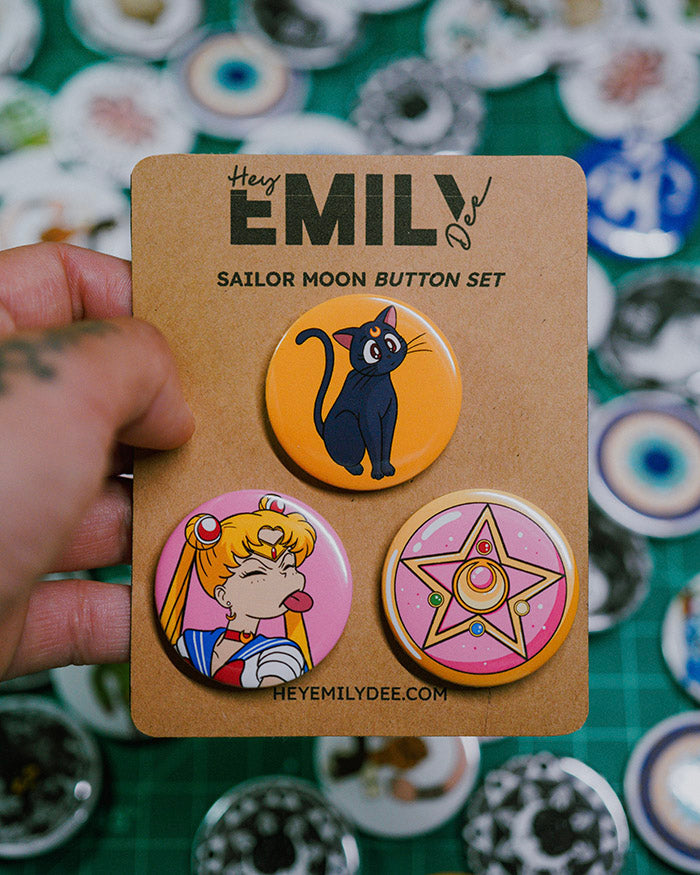 Sailor Moon Pin Back button Set