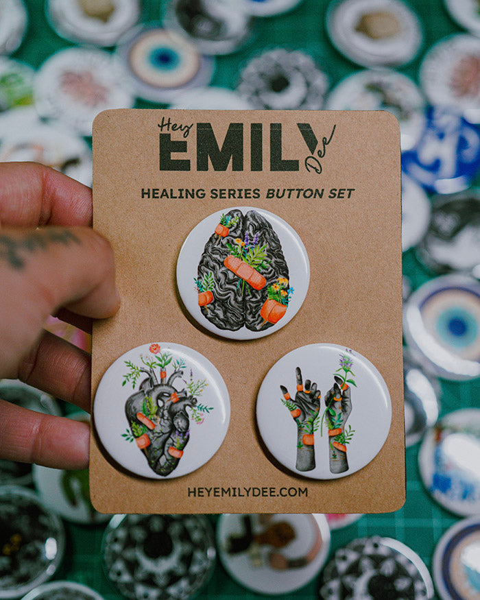 Healing Series Pin Back Button Set