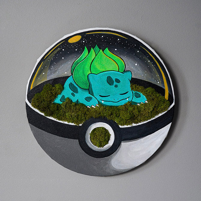 Bulbasaur Mixed Media Original Painting