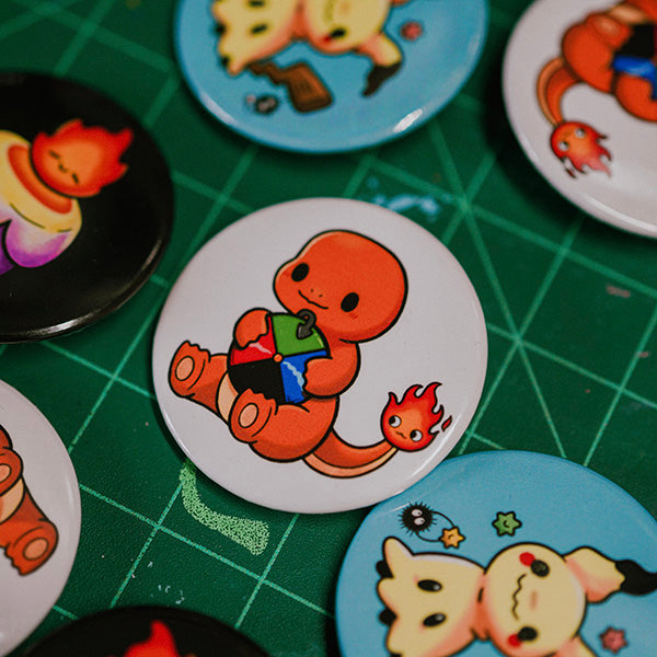 Charmander x Calcifer Pinback Button