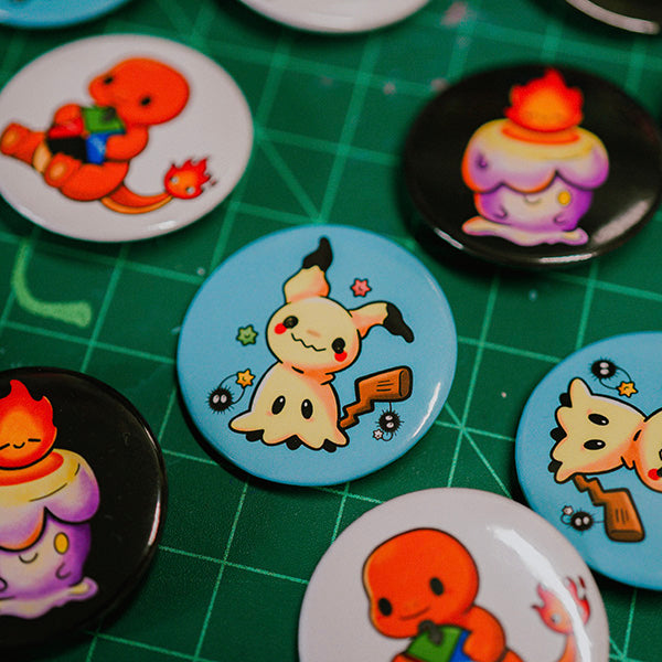 Mimikyu x Soot Sprites Pinback Button