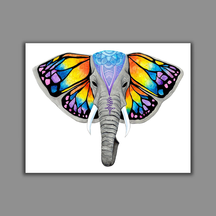 Elephant Butterfly Print