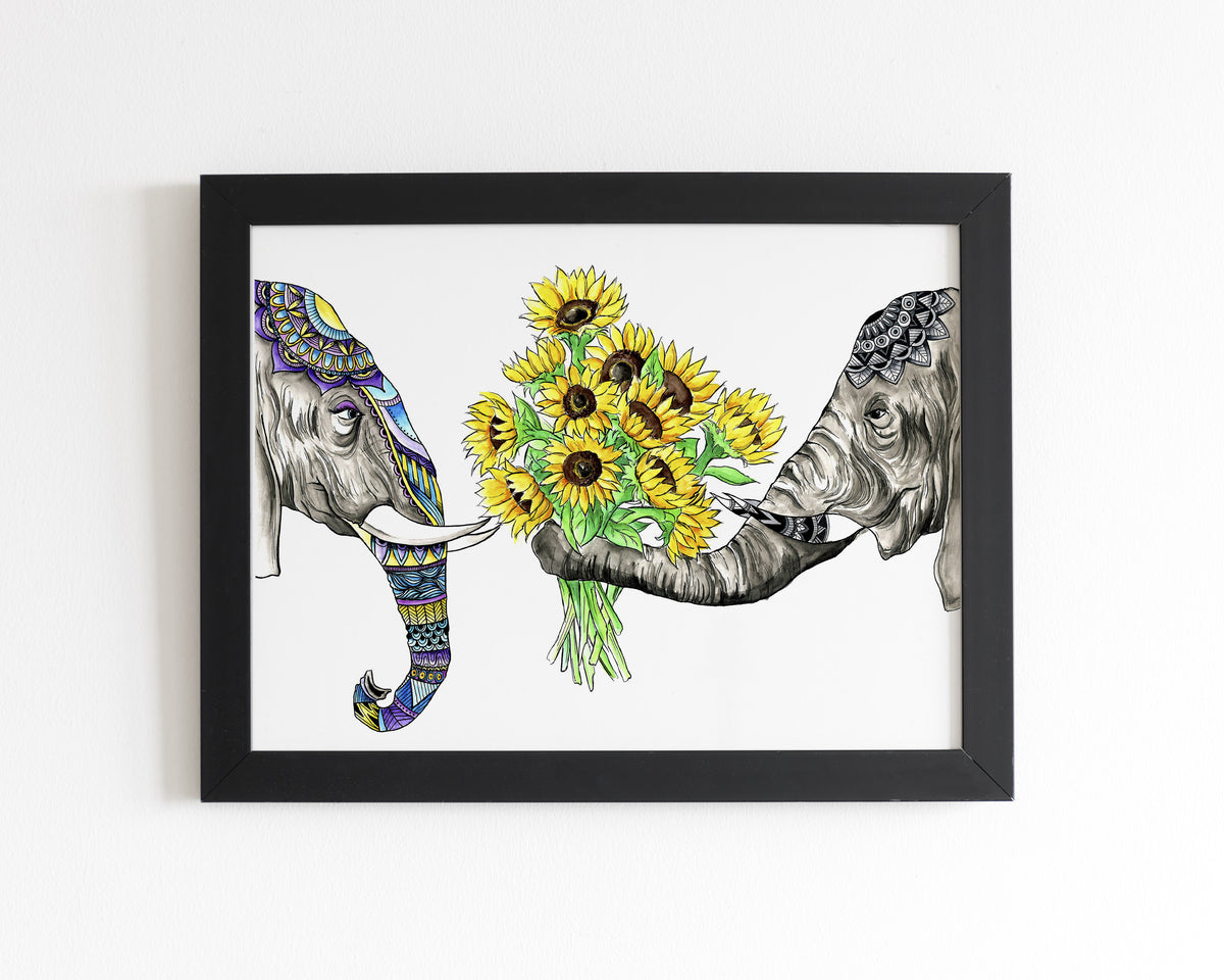 Elephant Love Print