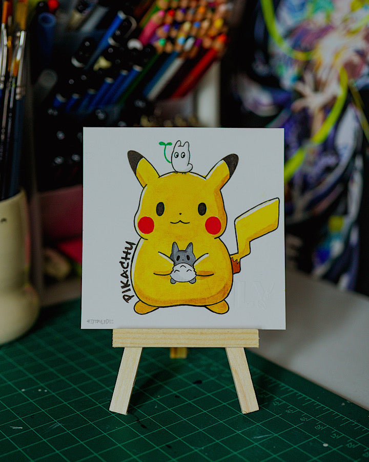 Pikachu x Totoro Original Drawing