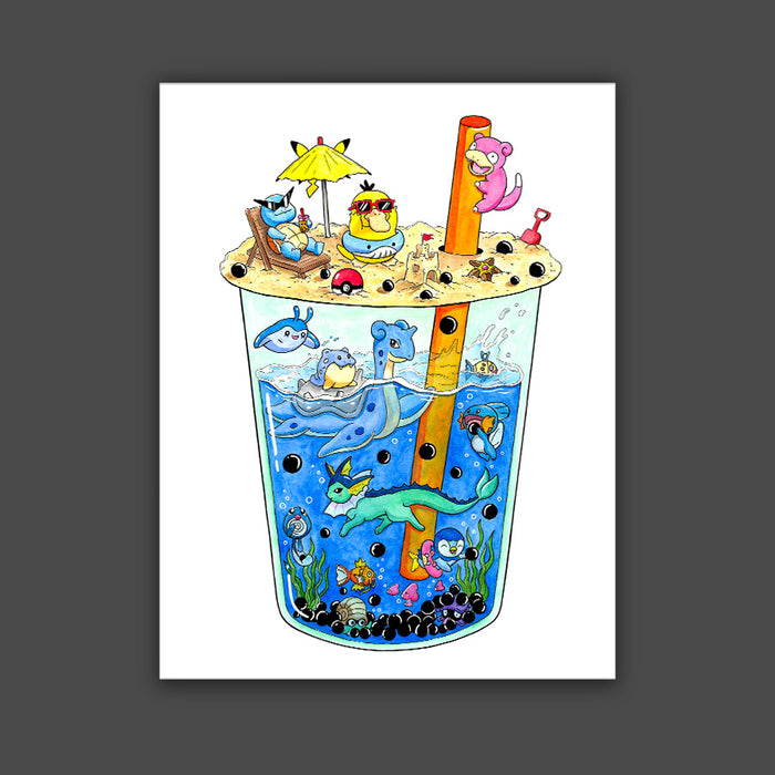 Poké Boba Beach Print