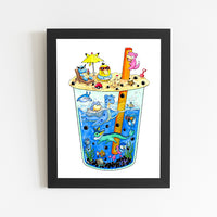 Poké Boba Beach Print