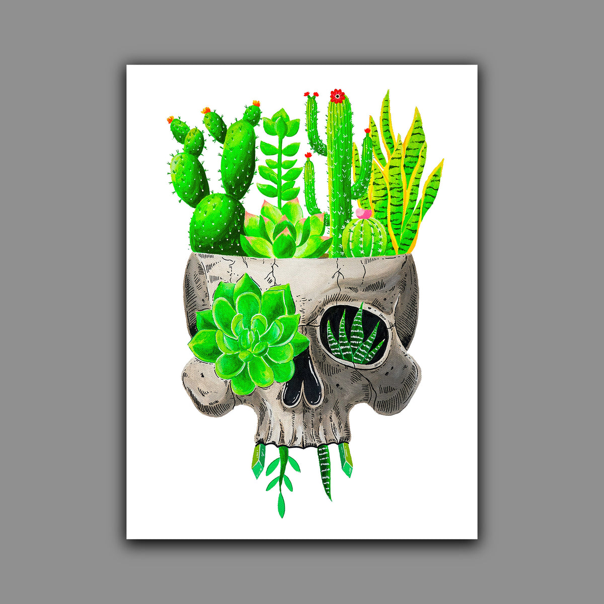 Succulent Skull Print