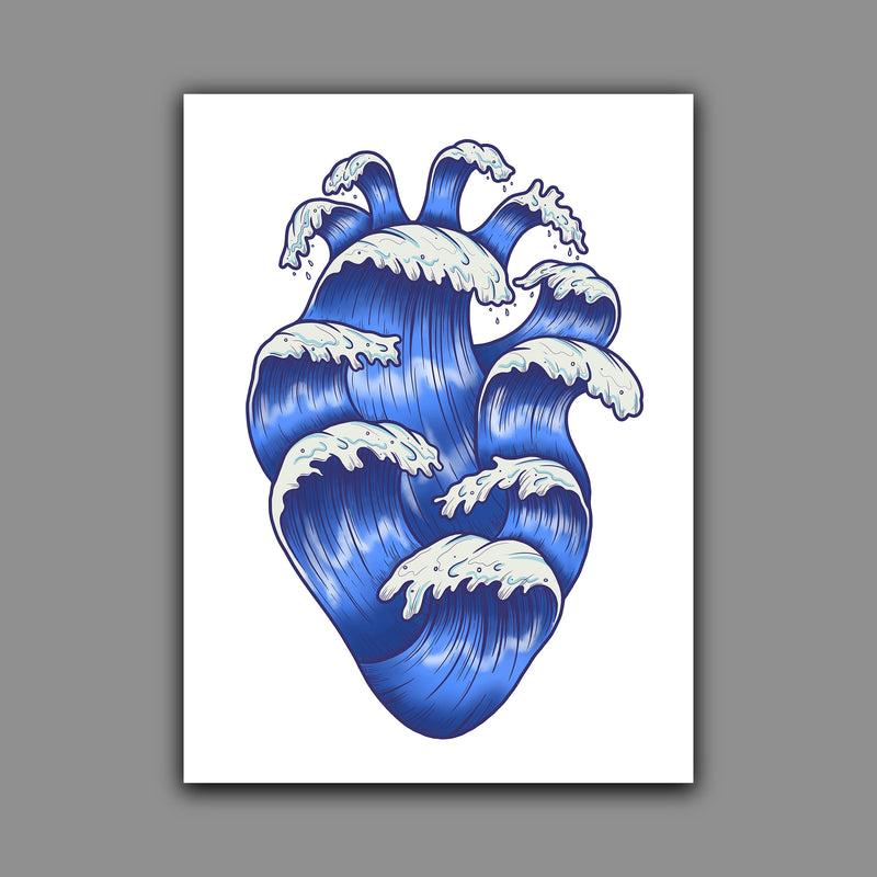Wave Heart Print