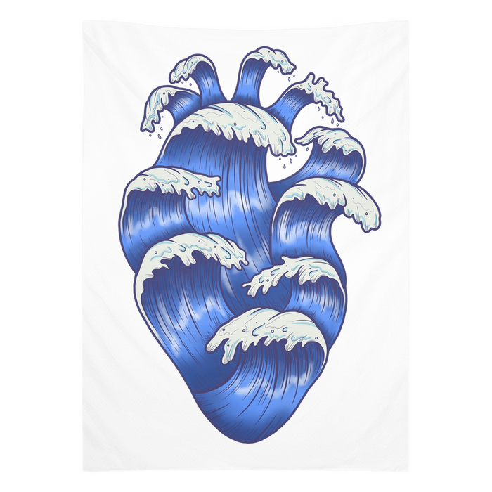 Wave Heart Tapestry