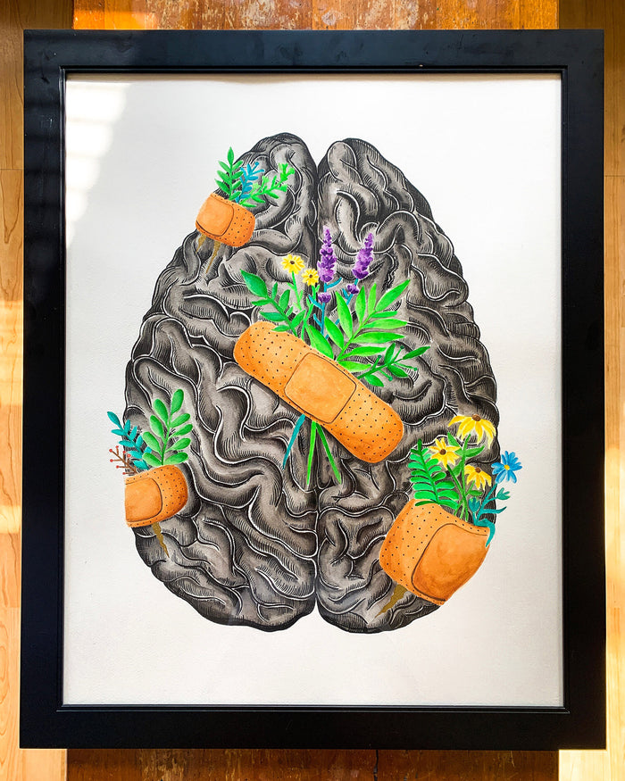 Healing Brain Original Watercolor Painting