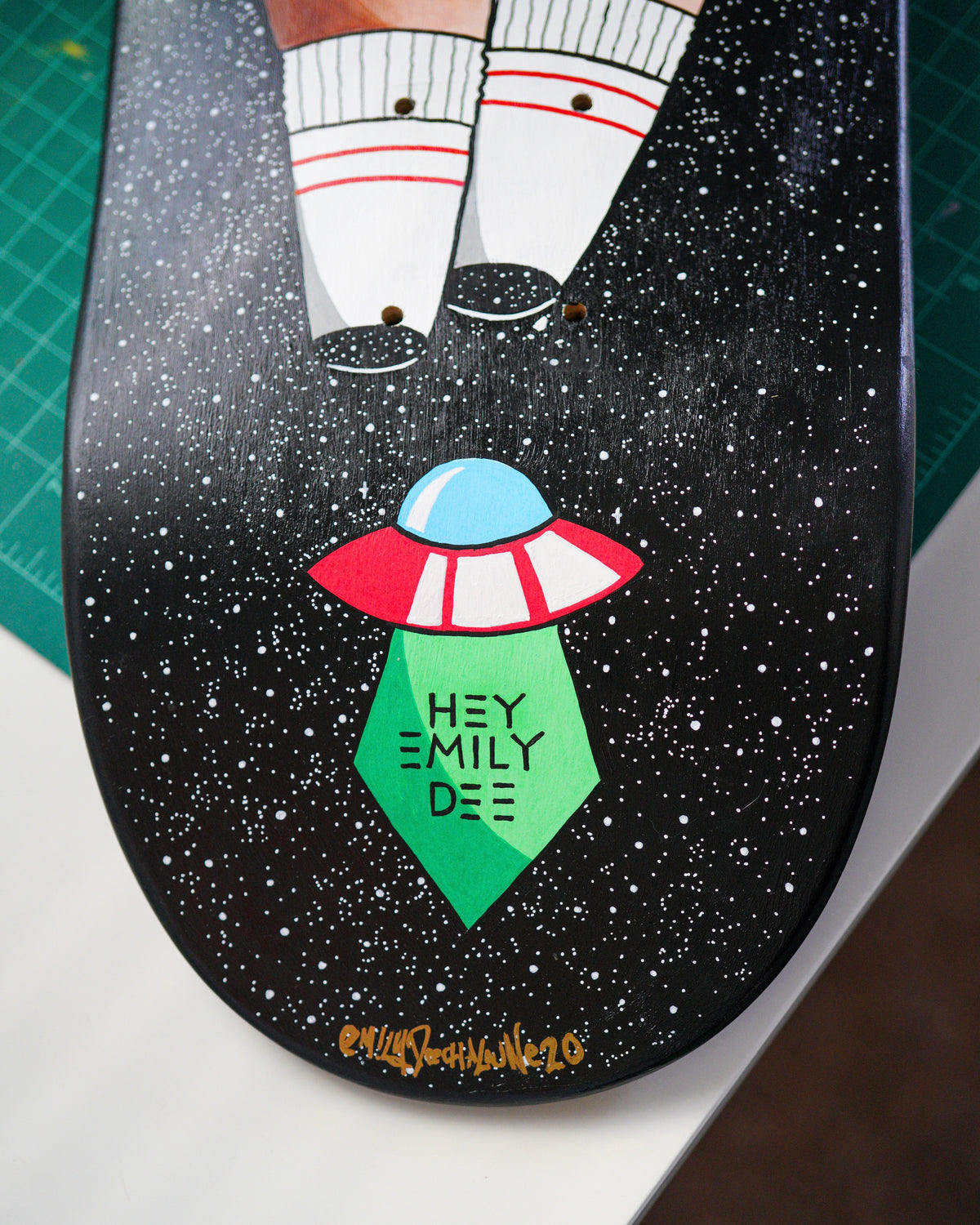 Spaced Out Goddess Custom Skateboard