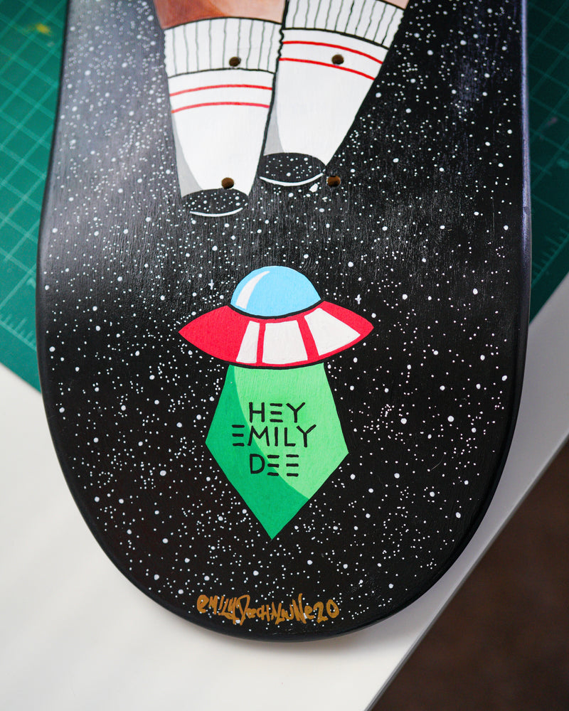 Spaced Out Goddess Custom Skateboard