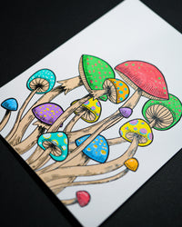 Mushrooms Original Drawing