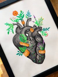 Healing Heart Original Watercolor Painting