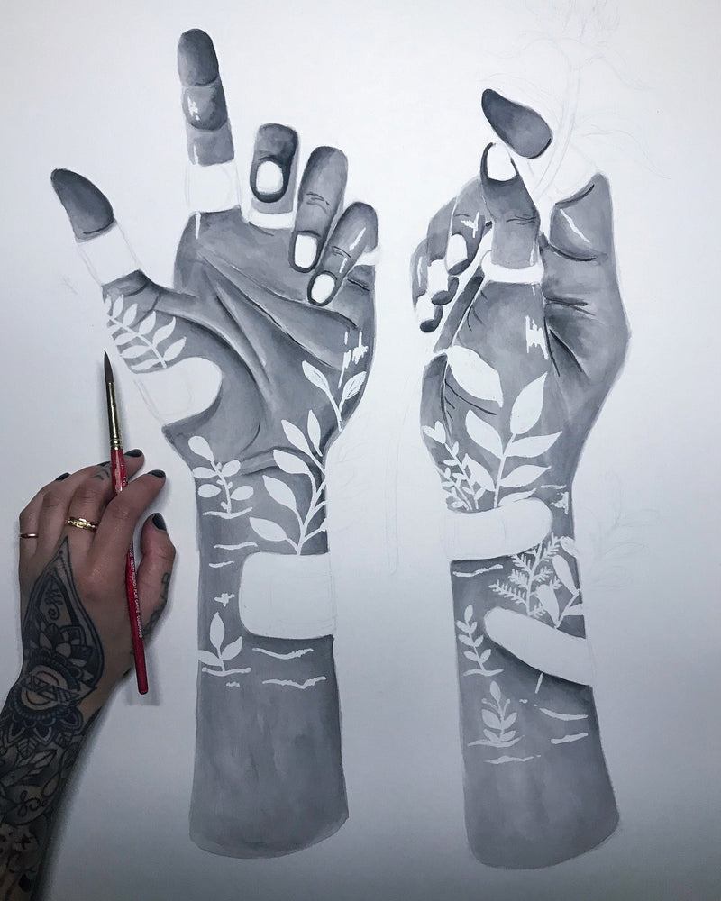 Healing Hands Original Watercolor Painting