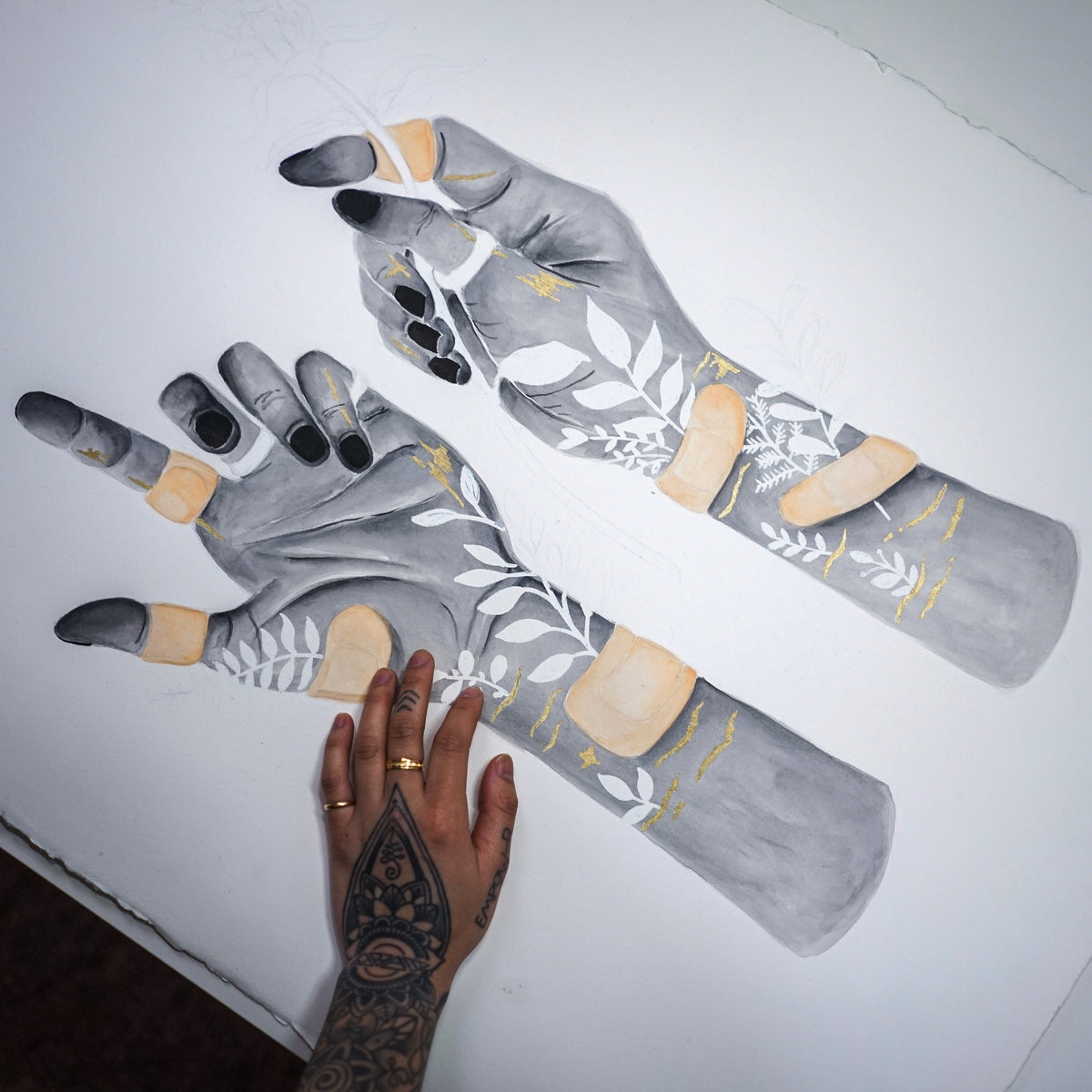 Healing Hands Original Watercolor Painting