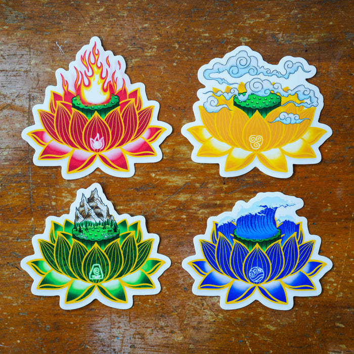 Lotus Elements (Set of 4 Stickers)