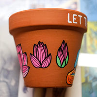 Let That Shit Go Hand Painted Clay Pot