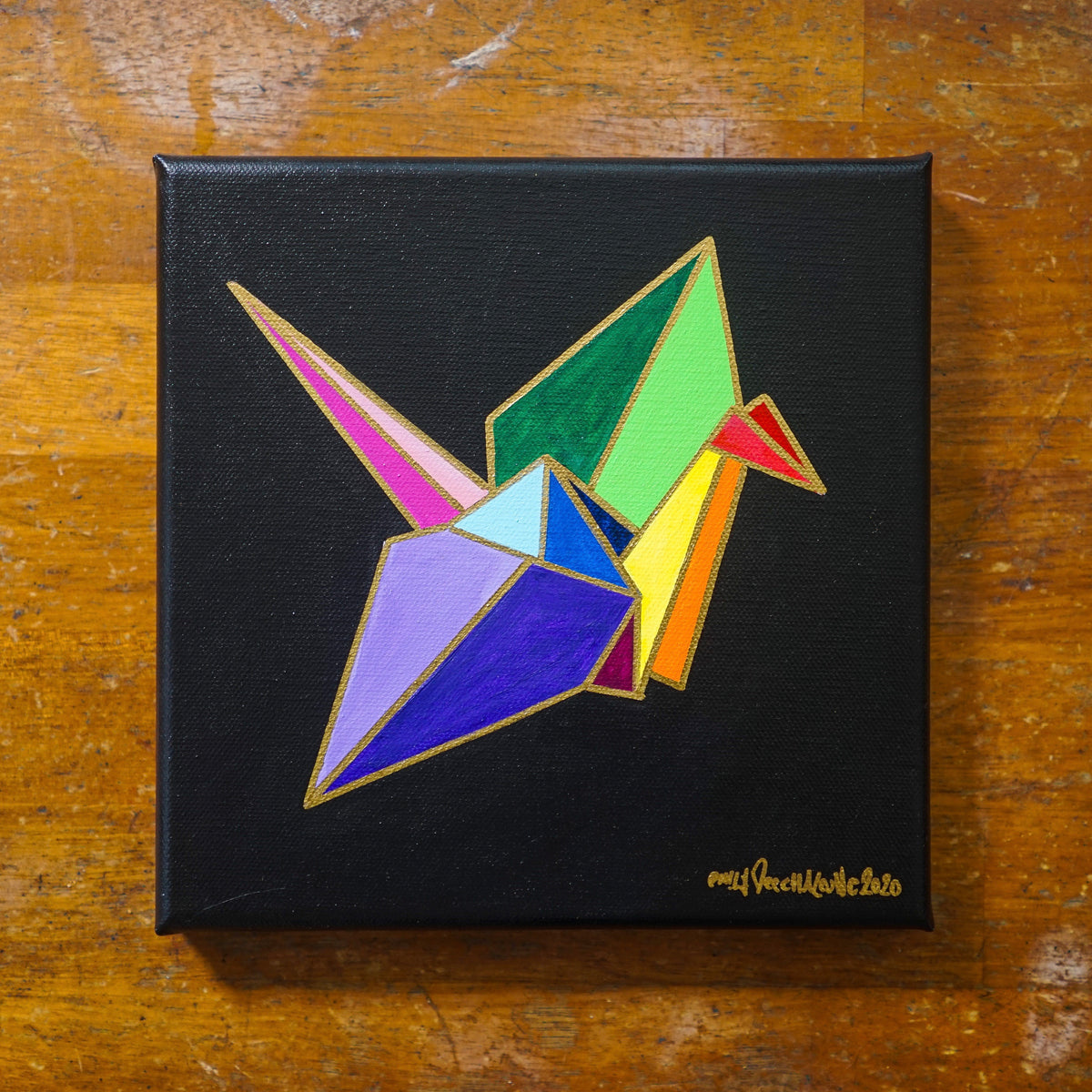 Rainbow Origami Painting