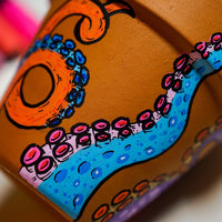 Octopot Hand Painted Clay Pot